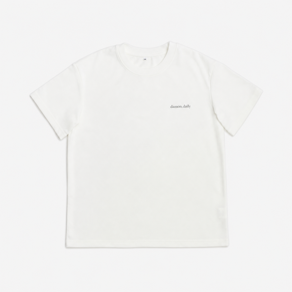 Damondaily Move Easy kids lightweight quick-dry T-shirt in white, front view